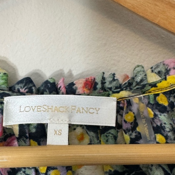 Loveshackfancy Nessa Blouse Size XS In Moonlit Garden Silk Blend Top - Picture 10 of 11